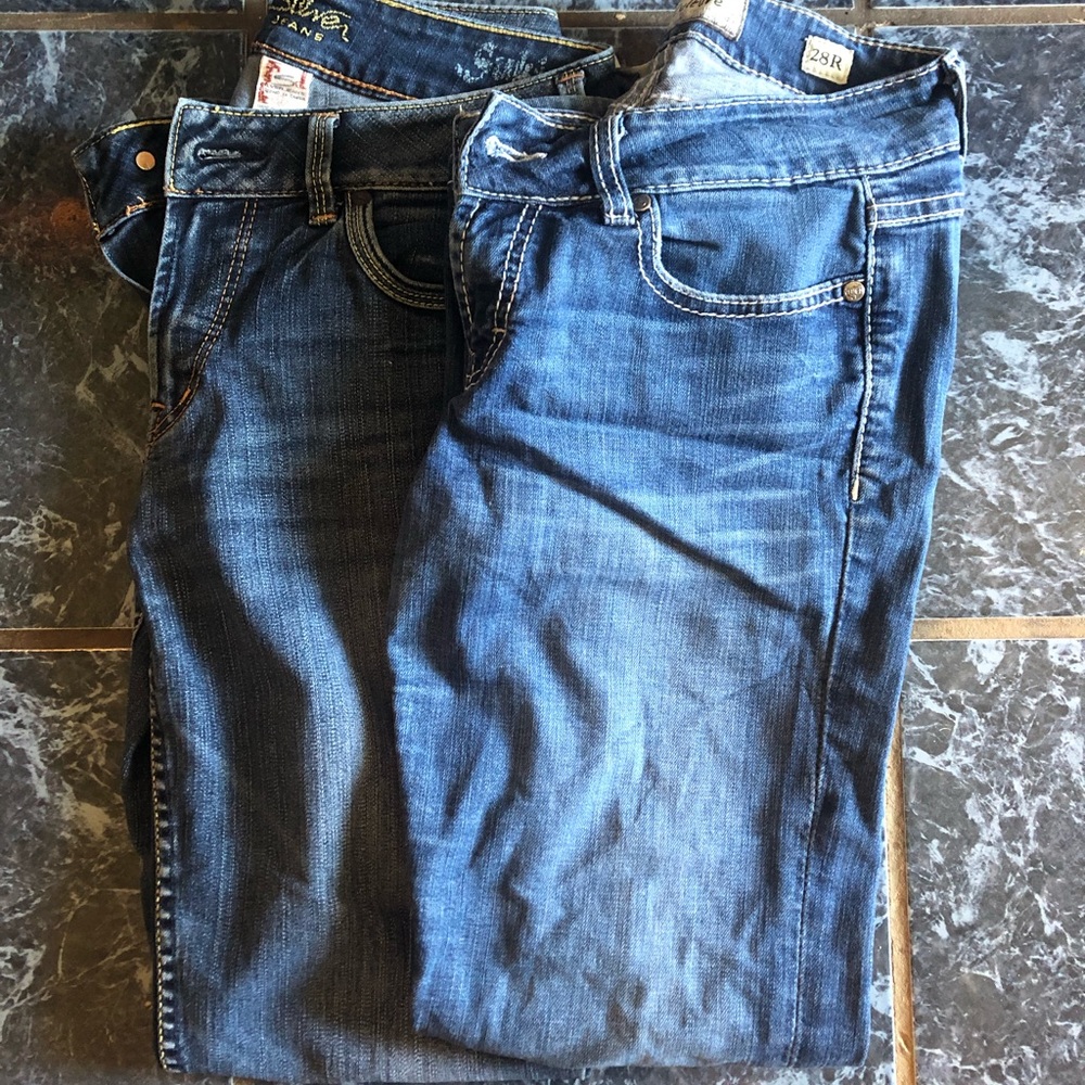 Bundle of size 28 women’s jeans buckle and silvers